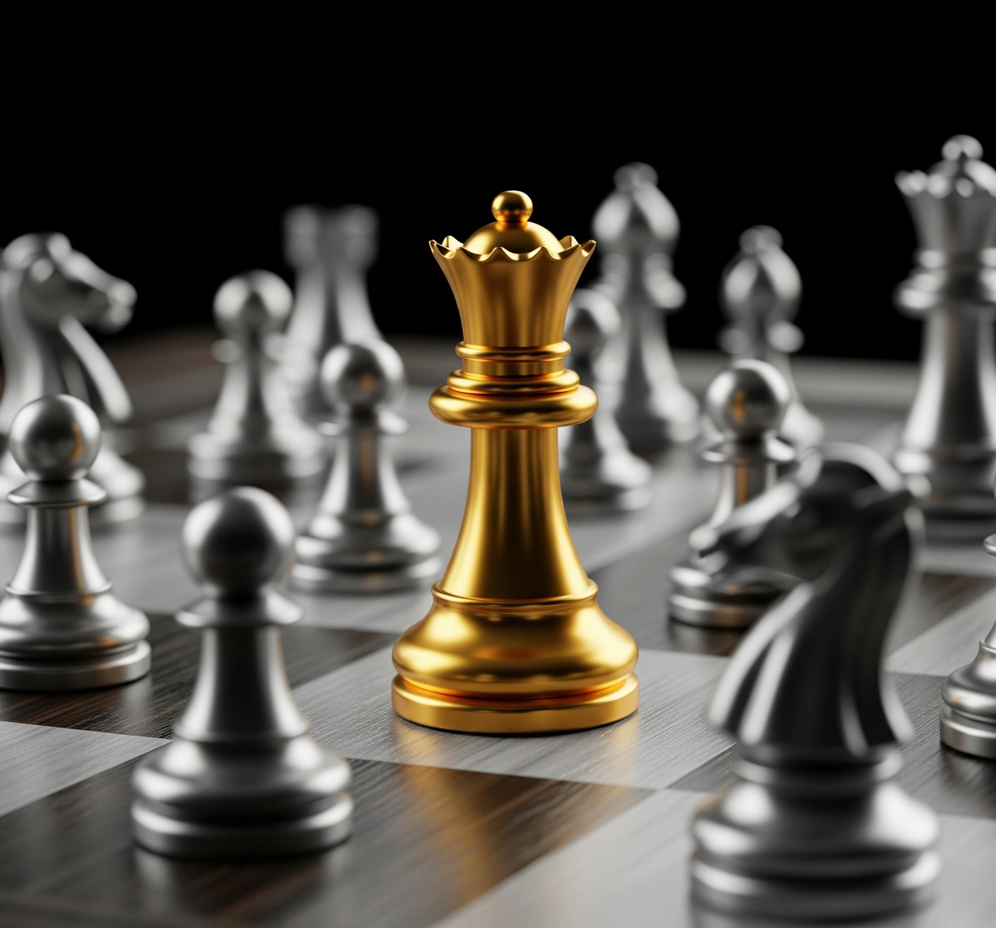 A digital chessboard metaphor showing a powerful single 'Queen' piece (fully funded) and multiple smaller pieces (partial scholarships), symbolizing strategic choices in funding.